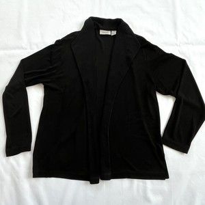 Chico's Travelers Black Open Cardigan Long Sleeve Stretch Women's Plus  Sz 3